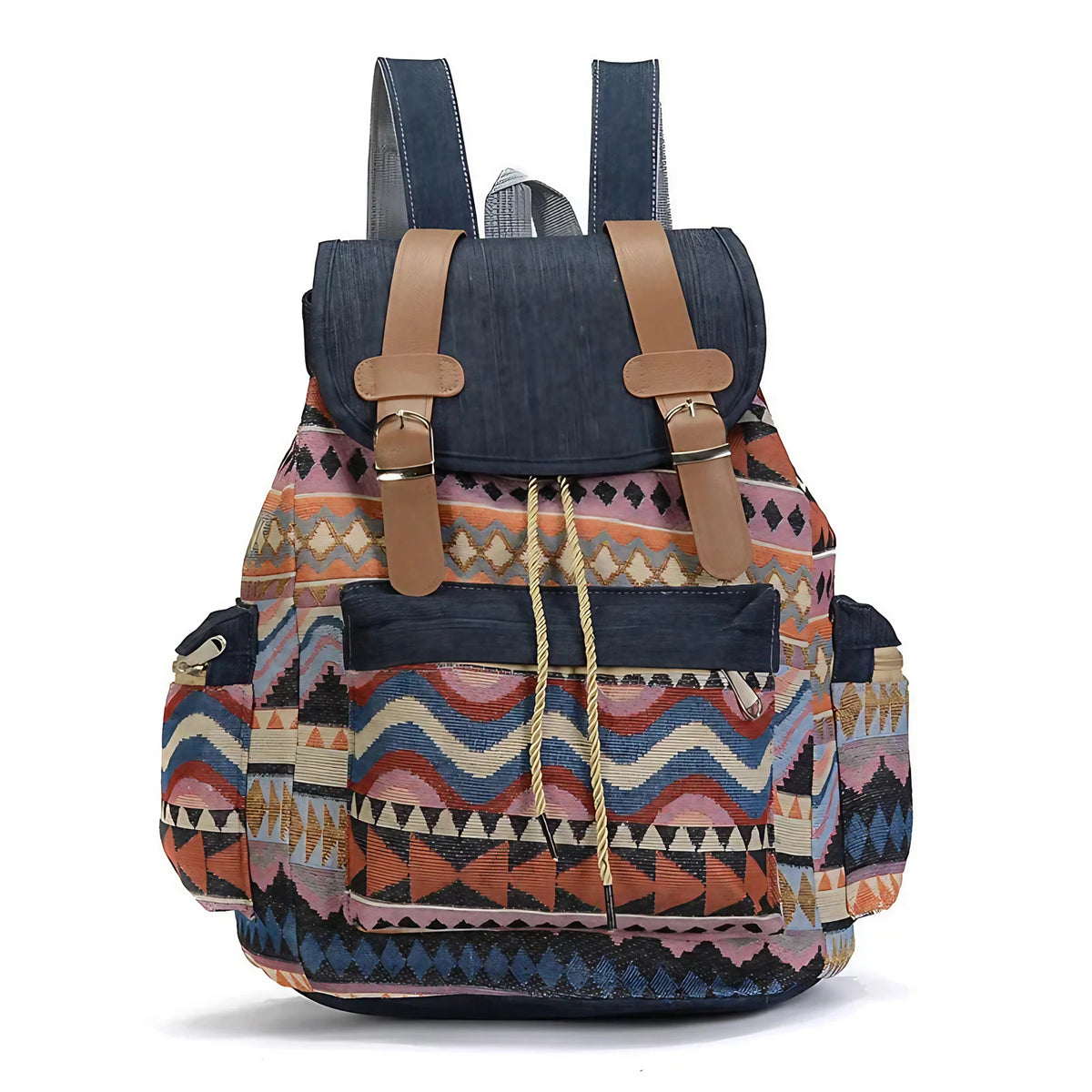 Sac à dos bohème femme en toile, motifs ethniques, quatre modèles