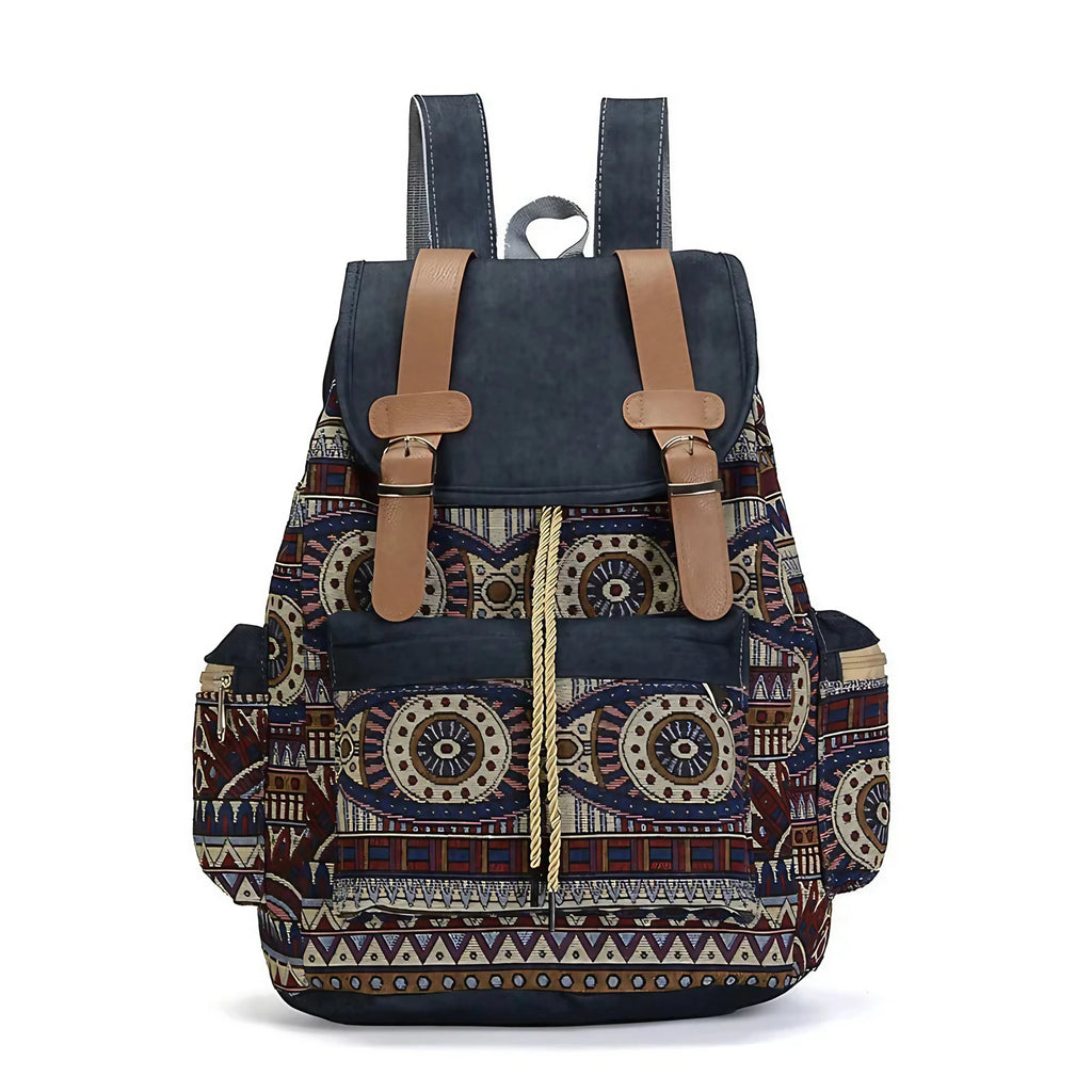 Sac à dos bohème femme en toile, motifs ethniques, quatre modèles