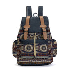 Sac à dos bohème femme en toile, motifs ethniques, quatre modèles