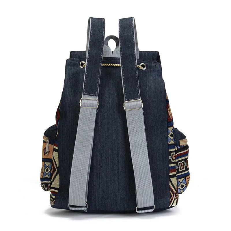 Sac à dos bohème femme en toile, motifs ethniques, quatre modèles