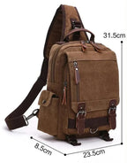 Sac à dos vintage femme en toile et similicuir, six coloris