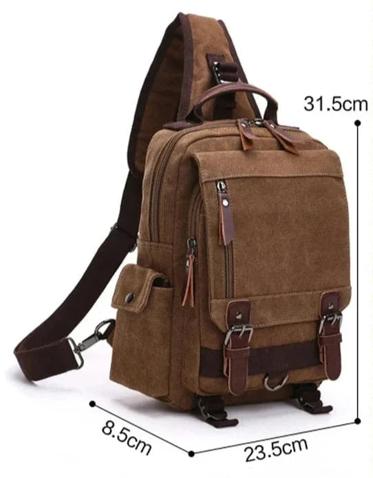 Sac à dos vintage femme en toile et similicuir, six coloris