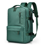 Sac à dos de voyage femme extensible, ouverture façon valise, vert