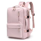 Sac à dos de voyage femme extensible, ouverture façon valise, rose