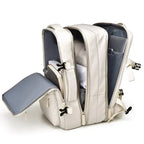Sac à dos de voyage femme extensible, ouverture façon valise