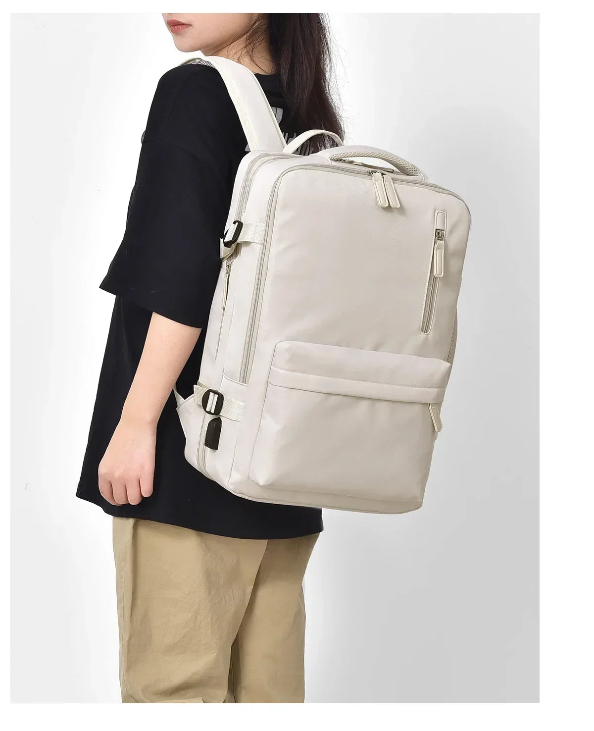 Sac à dos de voyage femme extensible, ouverture façon valise