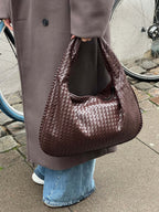 Sac porté épaule tressé souple, grand format 43 x 30 cm