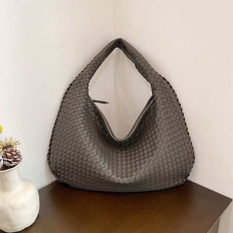 Sac porté épaule tressé souple, grand format 43 x 30 cm