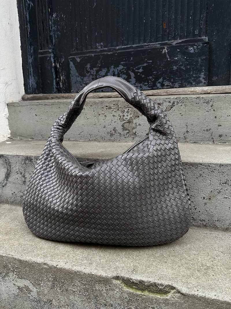 Sac porté épaule tressé souple, grand format 43 x 30 cm