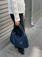 Sac porté épaule tressé souple, grand format 43 x 30 cm