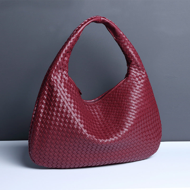 Sac porté épaule tressé souple, grand format 43 x 30 cm
