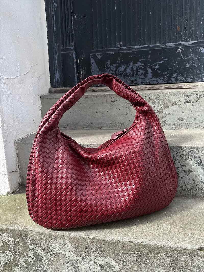 Sac porté épaule tressé souple, grand format 43 x 30 cm
