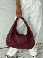Sac porté épaule tressé souple, grand format 43 x 30 cm