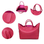 Sac fourre-tout femme en cuir, grande contenance, six coloris
