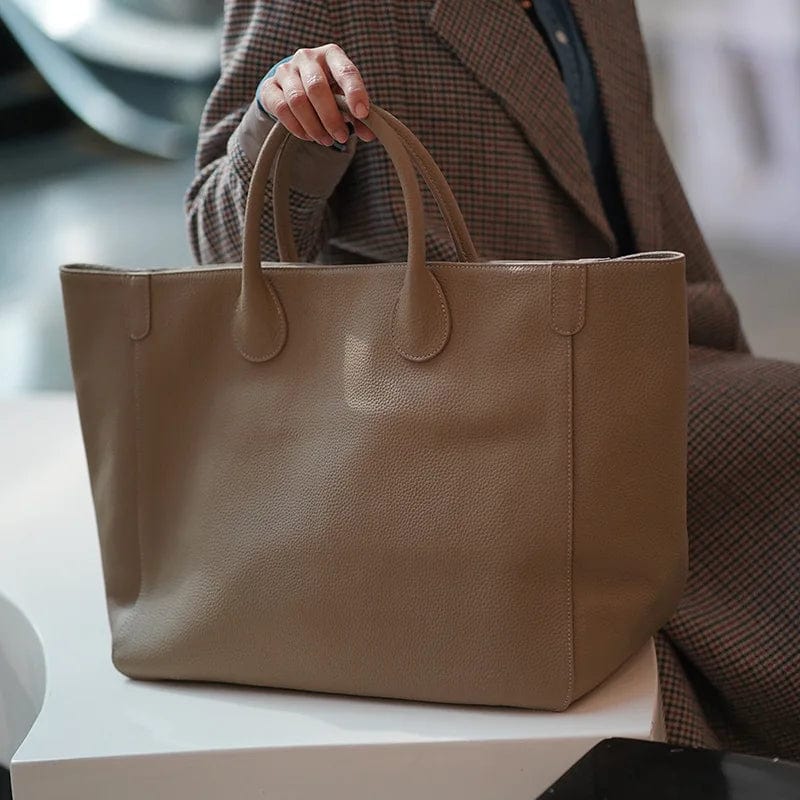 Sac fourre-tout femme en cuir, grande contenance, six coloris