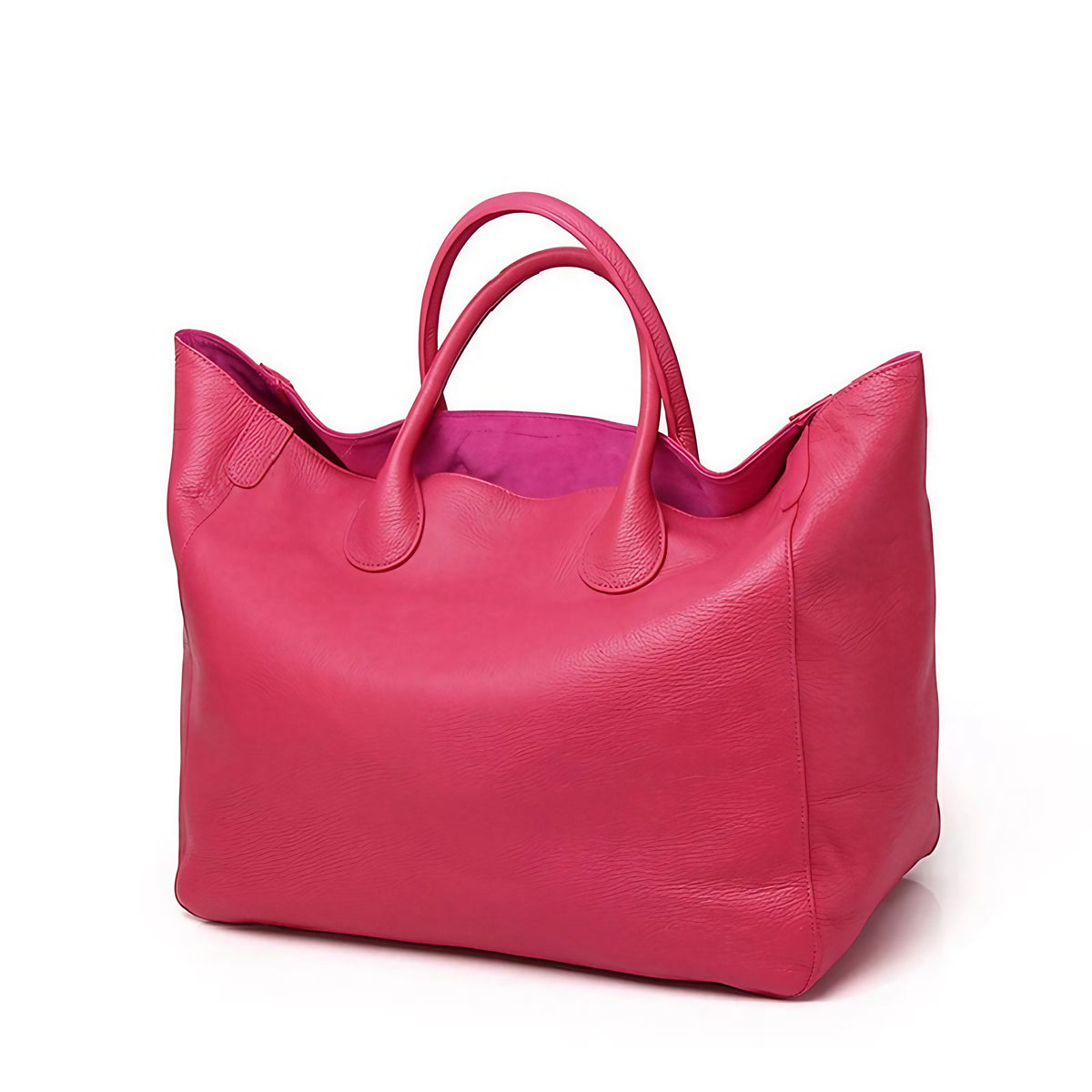 Sac fourre-tout femme en cuir, grande contenance, six coloris, rouge rosé