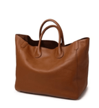 Sac fourre-tout femme en cuir, grande contenance, six coloris, camel