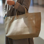 Sac fourre-tout femme en cuir, grande contenance, six coloris