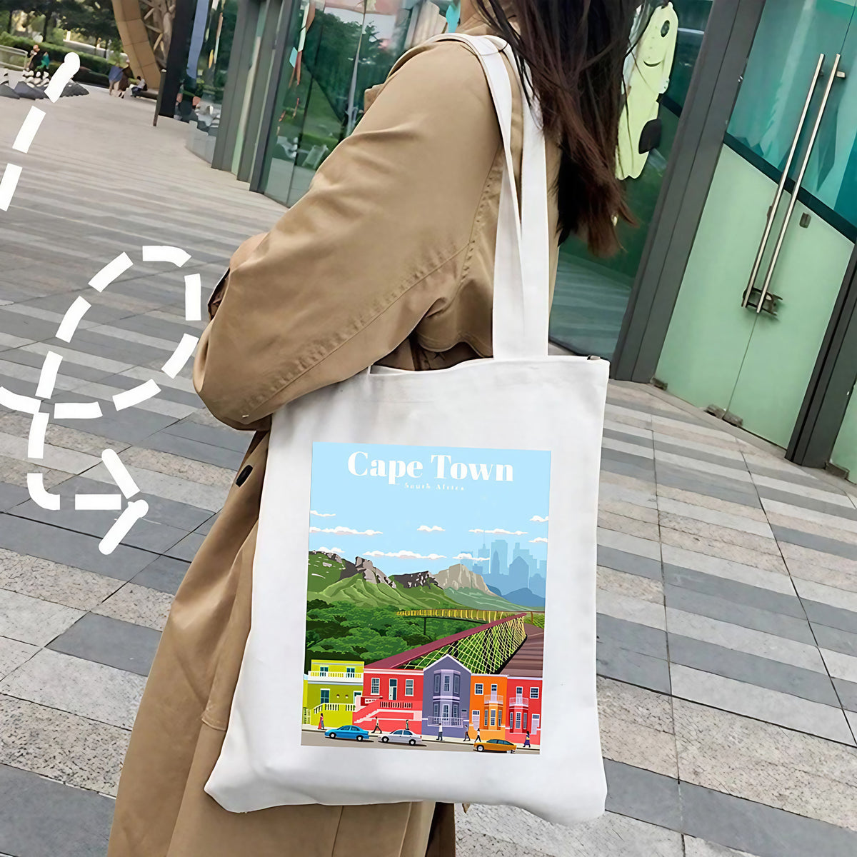 Tote bag à illustration d'éléphant, blanc ou noir, blanc