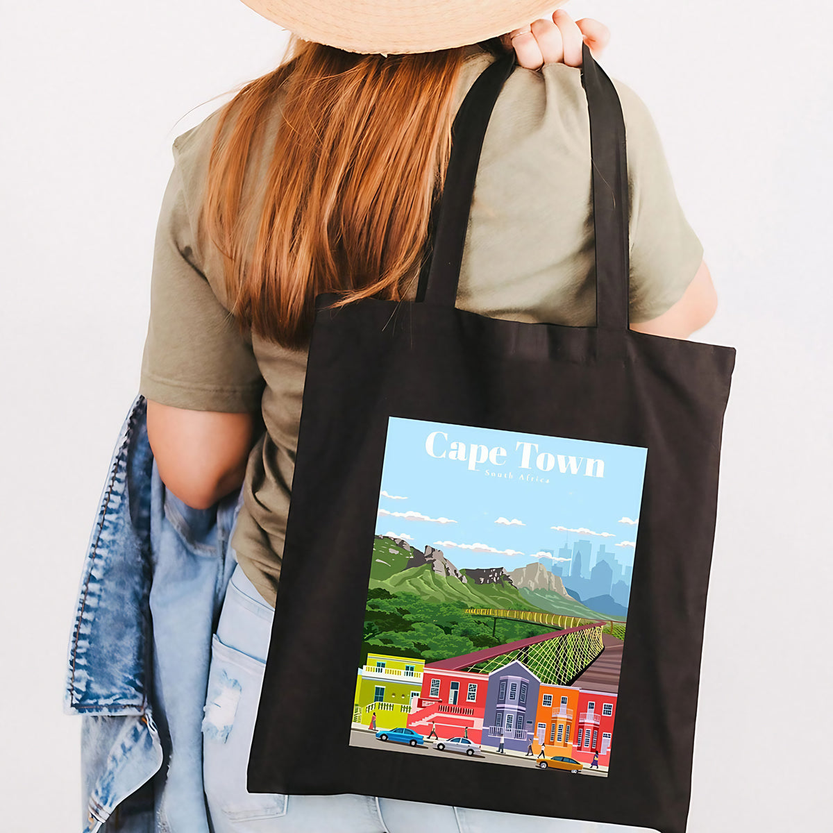 Tote bag à illustration d'éléphant, blanc ou noir, noir