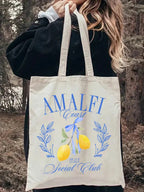Sac fourre-tout femme en toile pliable, motifs d'Italie