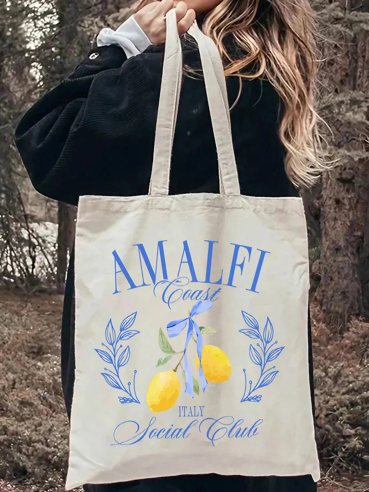 Sac fourre-tout femme en toile pliable, motifs d'Italie