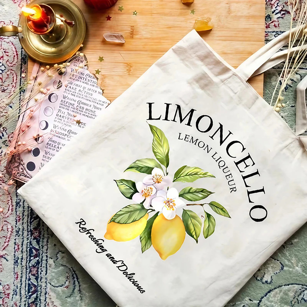 Sac fourre-tout femme en toile pliable, motifs d'Italie
