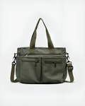 Sac fourre-tout femme zippé, velours côtelé, quatre coloris, vert