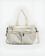 Sac fourre-tout femme zippé, velours côtelé, quatre coloris, blanc