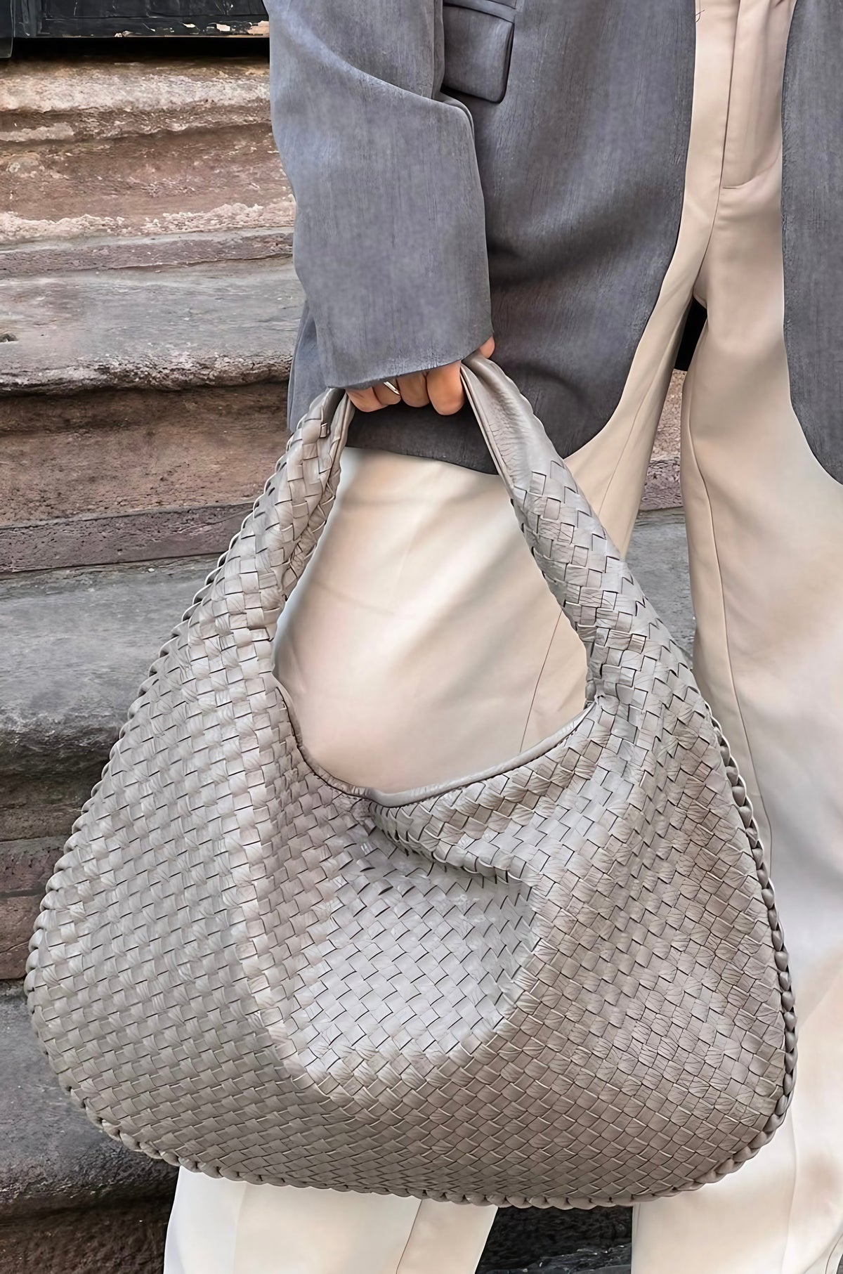 Sac fourre-tout femme végétalien, pour ordinateur 13 pouces, gris clair