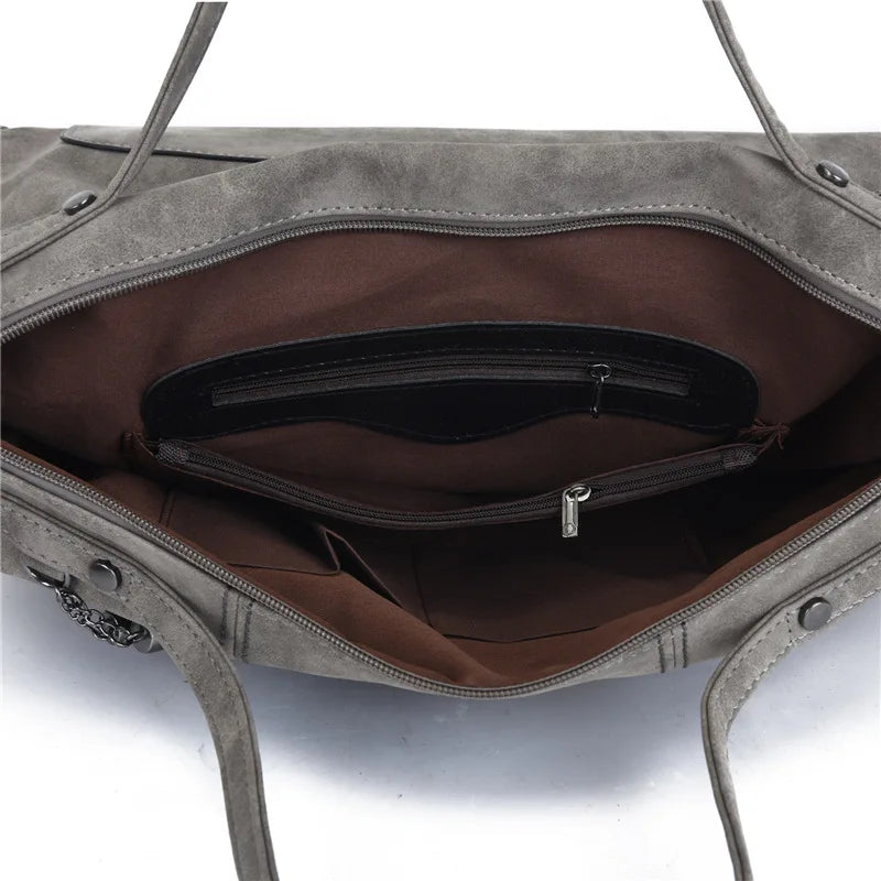 Sac fourre-tout femme pour les cours, effet suédine, 40 cm