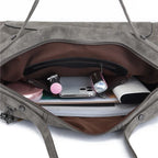 Sac fourre-tout femme pour les cours, effet suédine, 40 cm