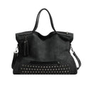 Sac fourre-tout femme pour les cours, effet suédine, 40 cm, anthracite