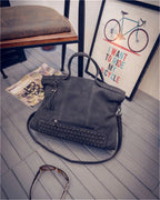Sac fourre-tout femme pour les cours, effet suédine, 40 cm