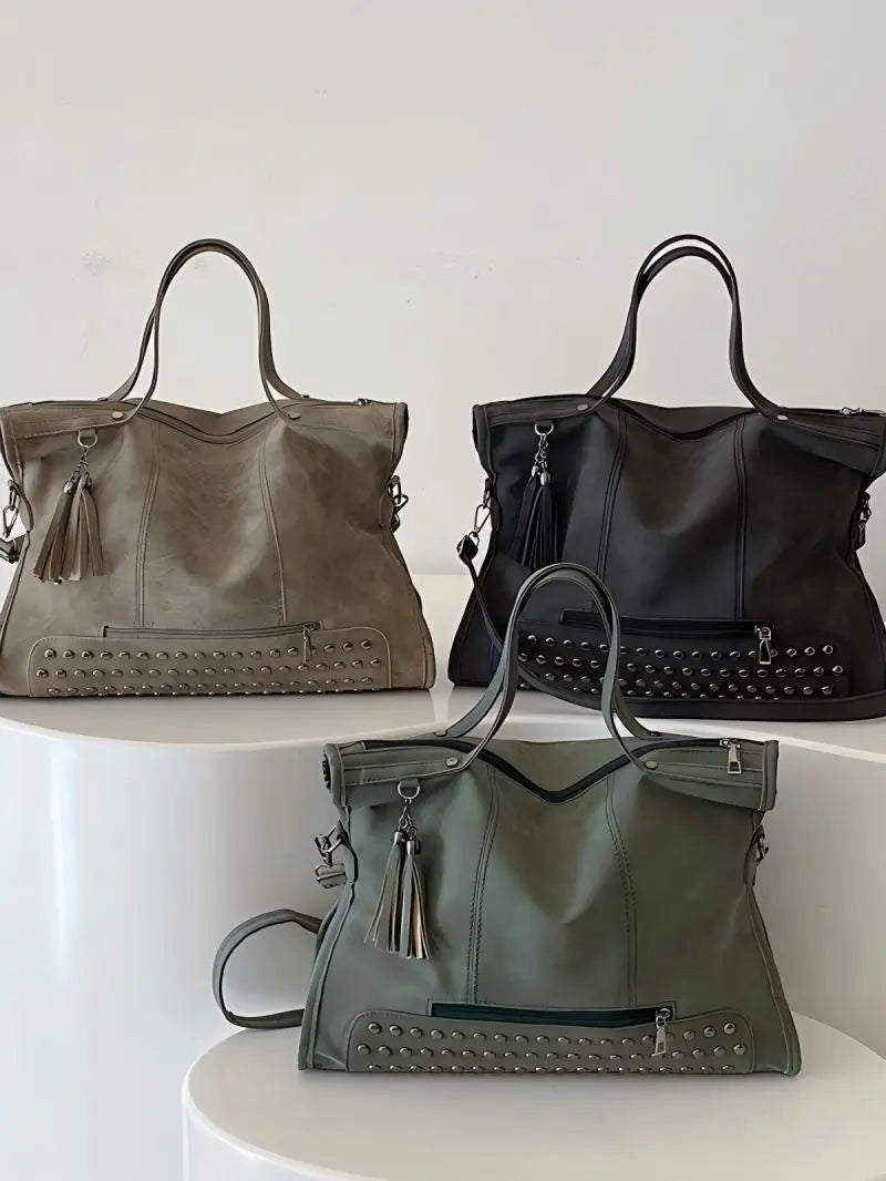 Sac fourre-tout femme pour les cours, effet suédine, 40 cm