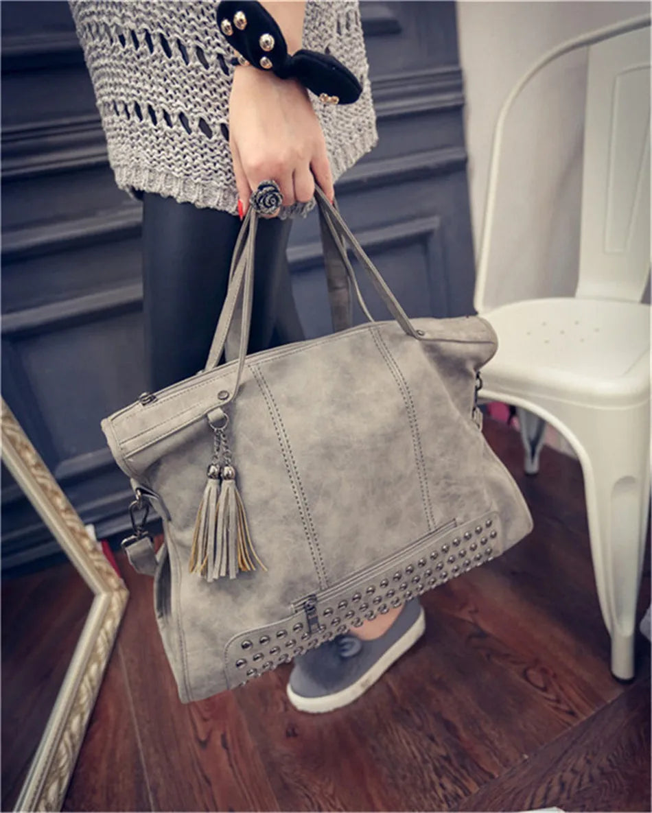 Sac fourre-tout femme pour les cours, effet suédine, 40 cm