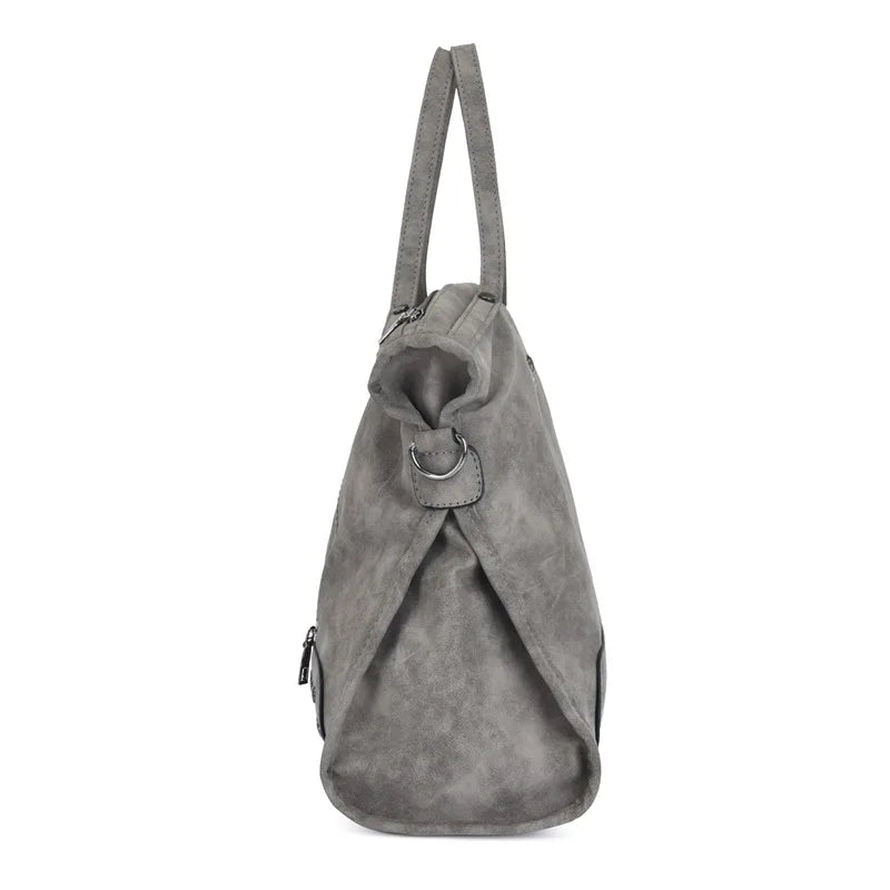 Sac fourre-tout femme pour les cours, effet suédine, 40 cm