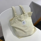 Sac fourre-tout en velours côtelé pour femme, six coloris, ivoire