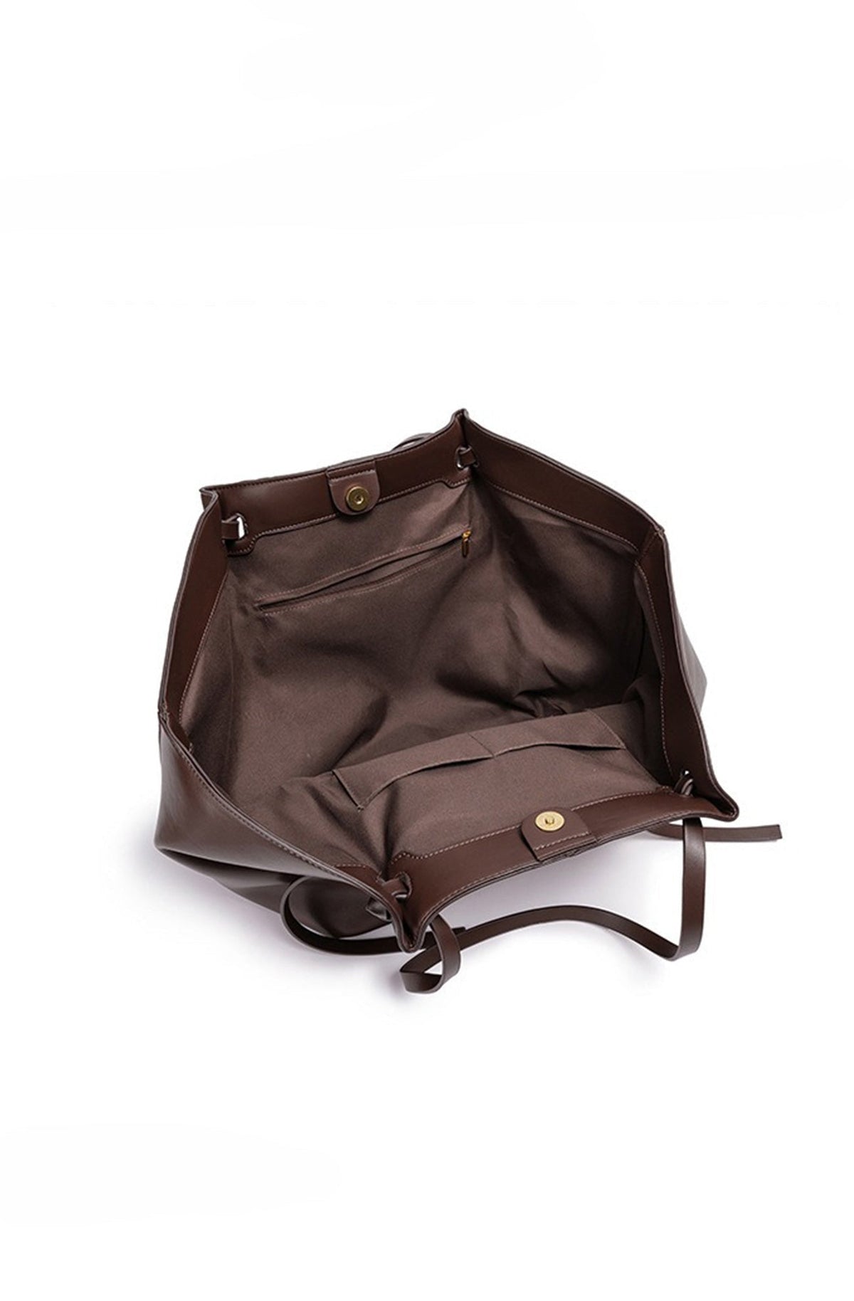 Sac fourre-tout femme en similicuir à longue anse, marron ou noir