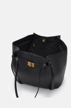 Sac fourre-tout femme en similicuir à longue anse, marron ou noir