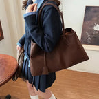 Sac fourre-tout femme structuré à longues anses, quatre coloris