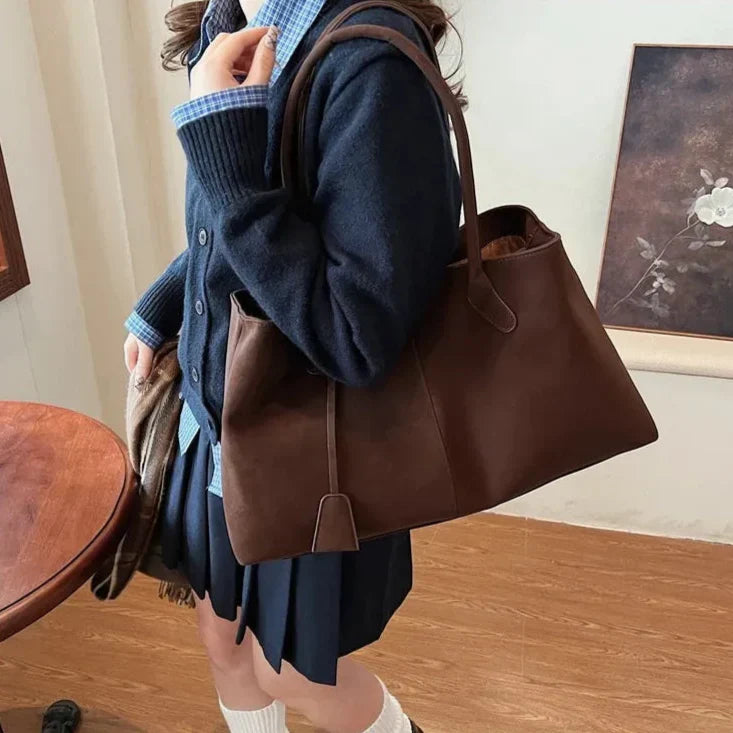 Sac fourre-tout femme structuré à longues anses, quatre coloris