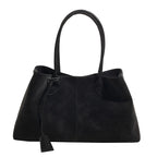 Sac fourre-tout femme structuré à longues anses, quatre coloris, noir