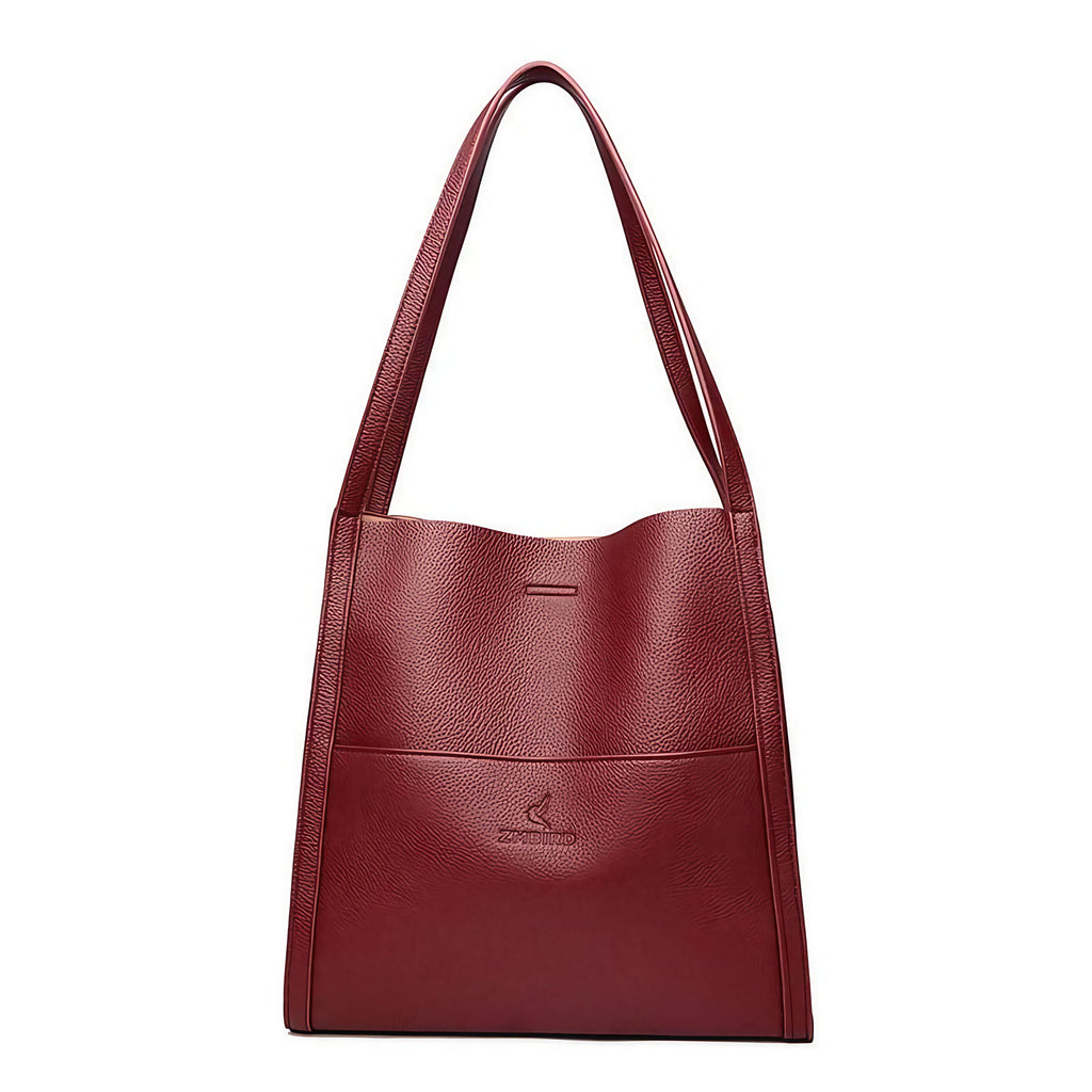 Sac fourre-tout femme en similicuir, 30 x 30 cm, 650 g, rouge