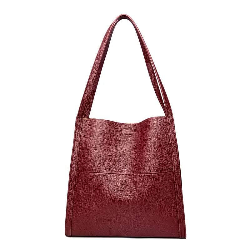 Sac fourre-tout femme en similicuir, 30 x 30 cm, 650 g, rouge