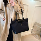 Sac fourre-tout femme noir, 40 x 24 cm, porté main ou épaule
