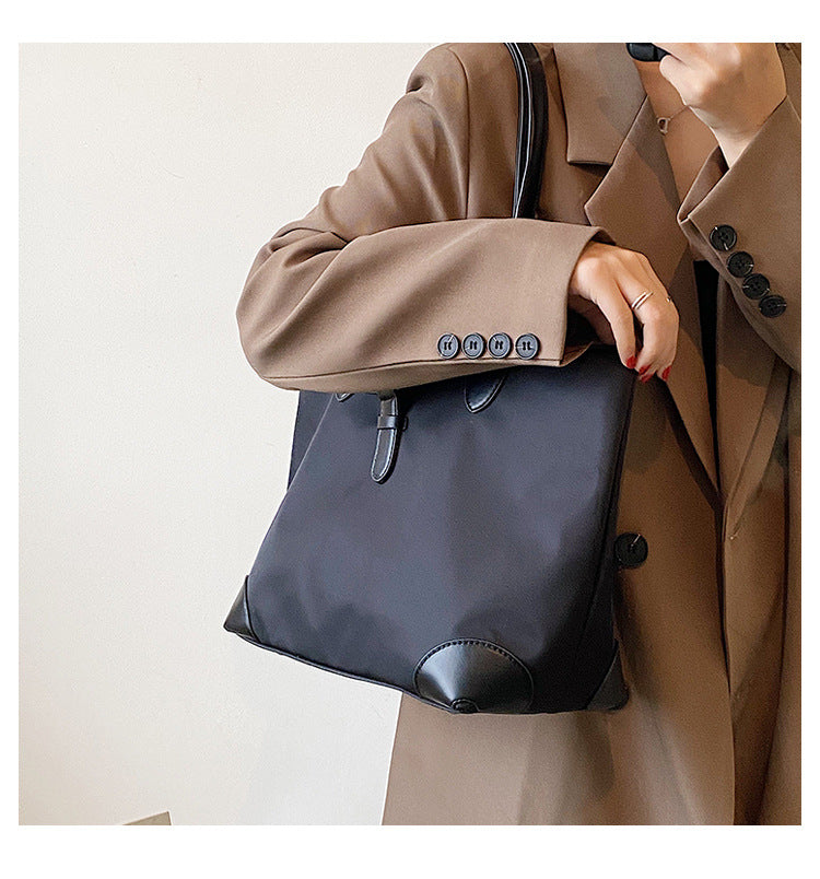 Sac fourre-tout femme noir, 40 x 24 cm, porté main ou épaule