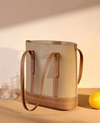Sac fourre-tout femme en cuir, 28 x 25 cm, avec bandoulière