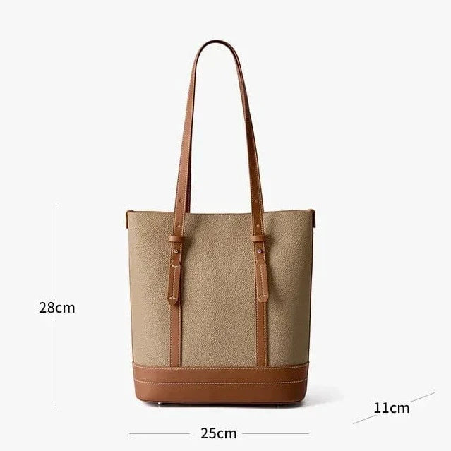 Sac fourre-tout femme en cuir, 28 x 25 cm, avec bandoulière