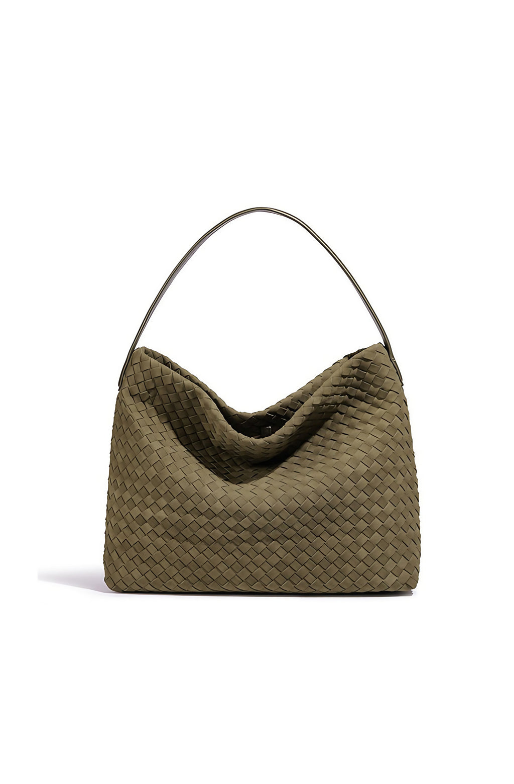 Grand sac fourre-tout femme tressé, poignée, sept coloris, vert